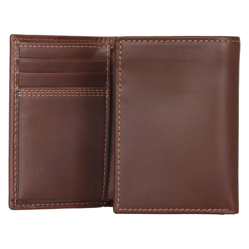 Dreifach vernähte Dreifach-Brieftasche aus Leder