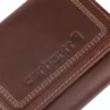 Dreifach vernähte Dreifach-Brieftasche aus Leder
