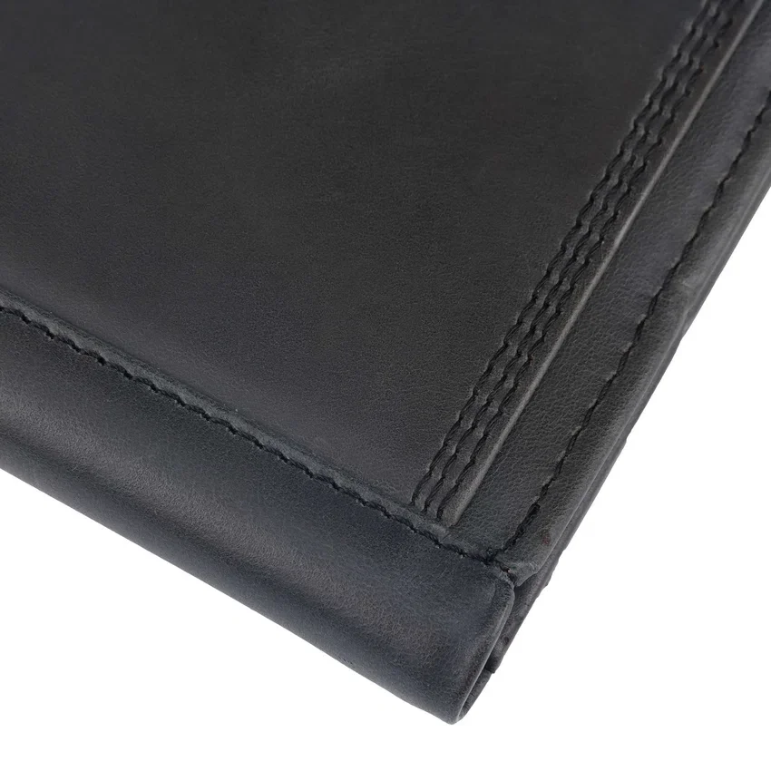 Dreifach vernähte Dreifach-Brieftasche aus Leder