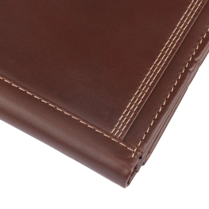 Dreifach vernähte Dreifach-Brieftasche aus Leder