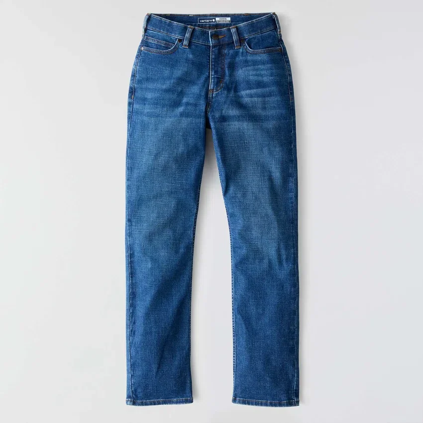 Essential Stretch-Jeans für Damen mit mittlerer Leibhöhe und geradem Bein