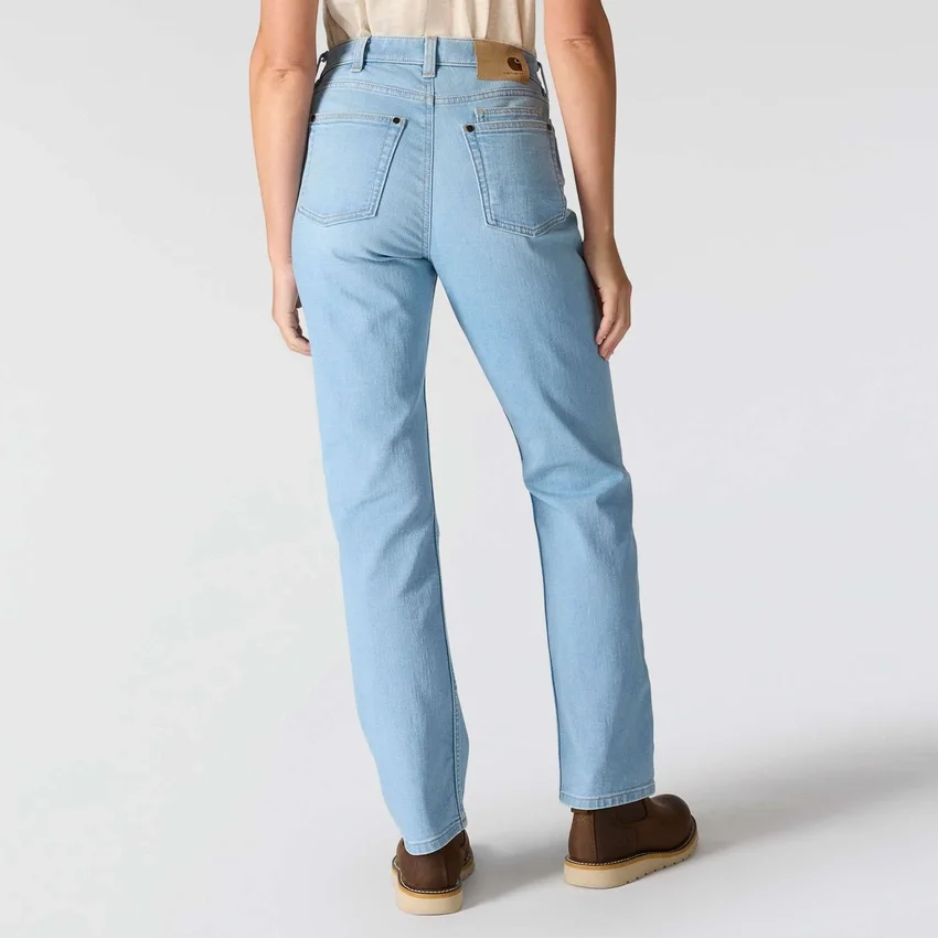 Essential Stretch-Jeans für Damen mit mittlerer Leibhöhe und geradem Bein