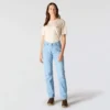 Essential Stretch-Jeans für Damen mit mittlerer Leibhöhe und geradem Bein