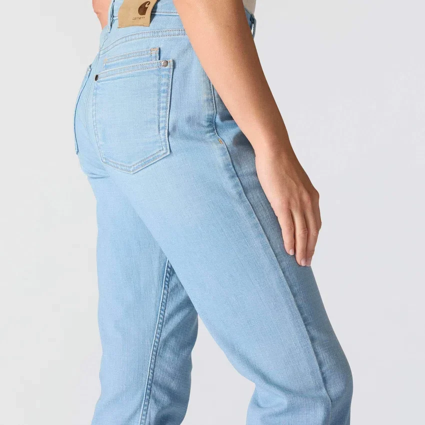Essential Stretch-Jeans für Damen mit mittlerer Leibhöhe und geradem Bein