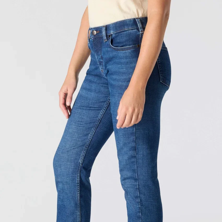 Essential Stretch-Jeans für Damen mit mittlerer Leibhöhe und geradem Bein