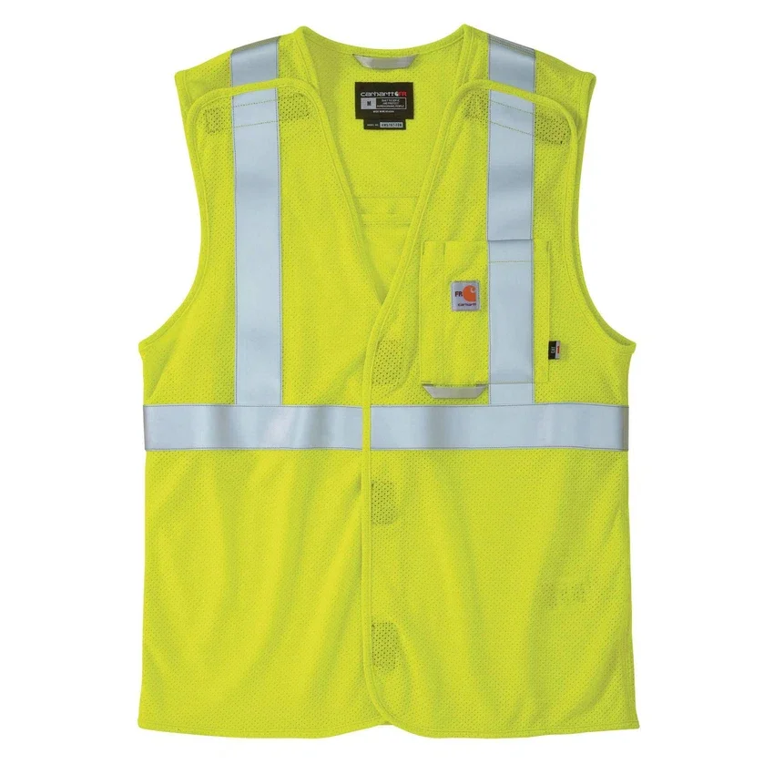 Flammhemmende Hochsichtbarkeits-Sicherheitsweste aus Mesh der Klasse 2 für Herren – Hi-Vis-Westen