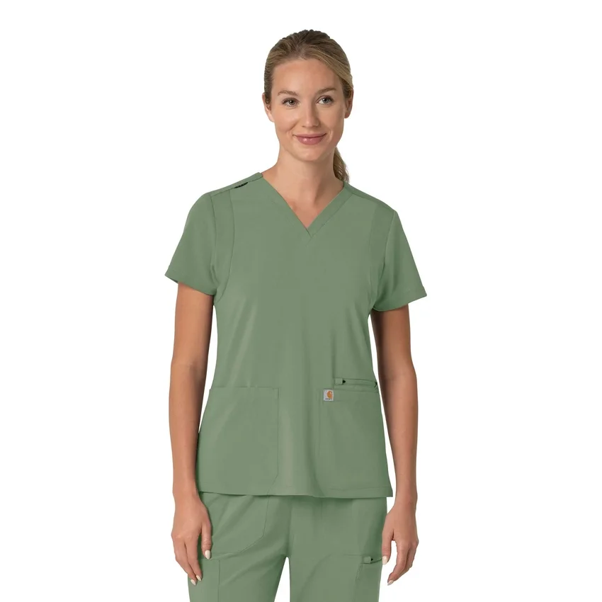 Force Cross-Flex Flex-Panel-Scrub-Oberteil mit V-Ausschnitt für Damen