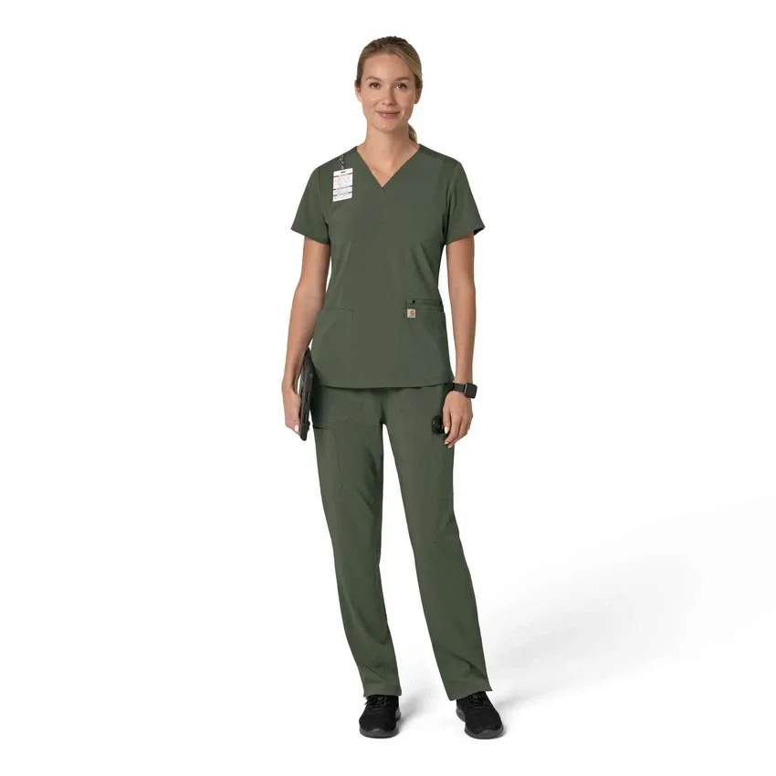 Force Cross-Flex Flex-Panel-Scrub-Oberteil mit V-Ausschnitt für Damen