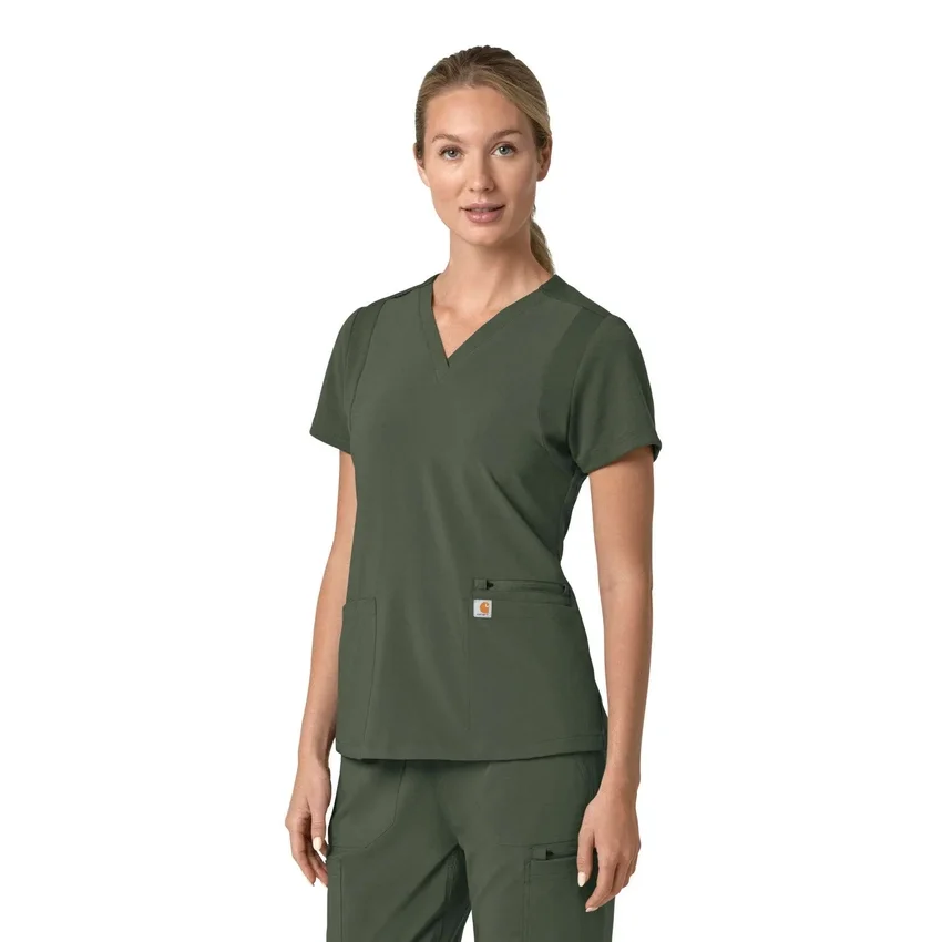Force Cross-Flex Flex-Panel-Scrub-Oberteil mit V-Ausschnitt für Damen