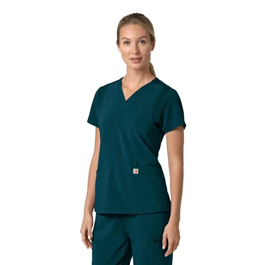 Force Cross-Flex Flex-Panel-Scrub-Oberteil mit V-Ausschnitt für Damen