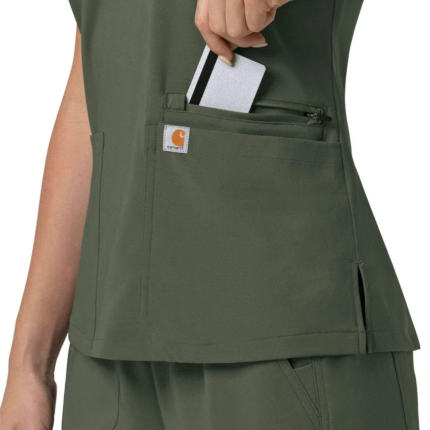 Force Cross-Flex Flex-Panel-Scrub-Oberteil mit V-Ausschnitt für Damen