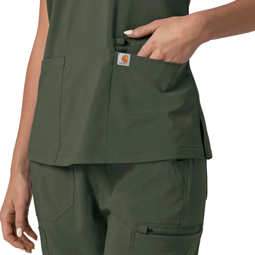 Force Cross-Flex Flex-Panel-Scrub-Oberteil mit V-Ausschnitt für Damen