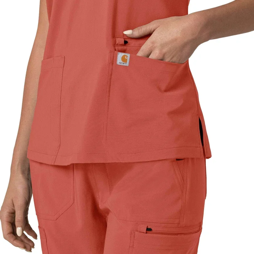 Force Cross-Flex Flex-Panel-Scrub-Oberteil mit V-Ausschnitt für Damen