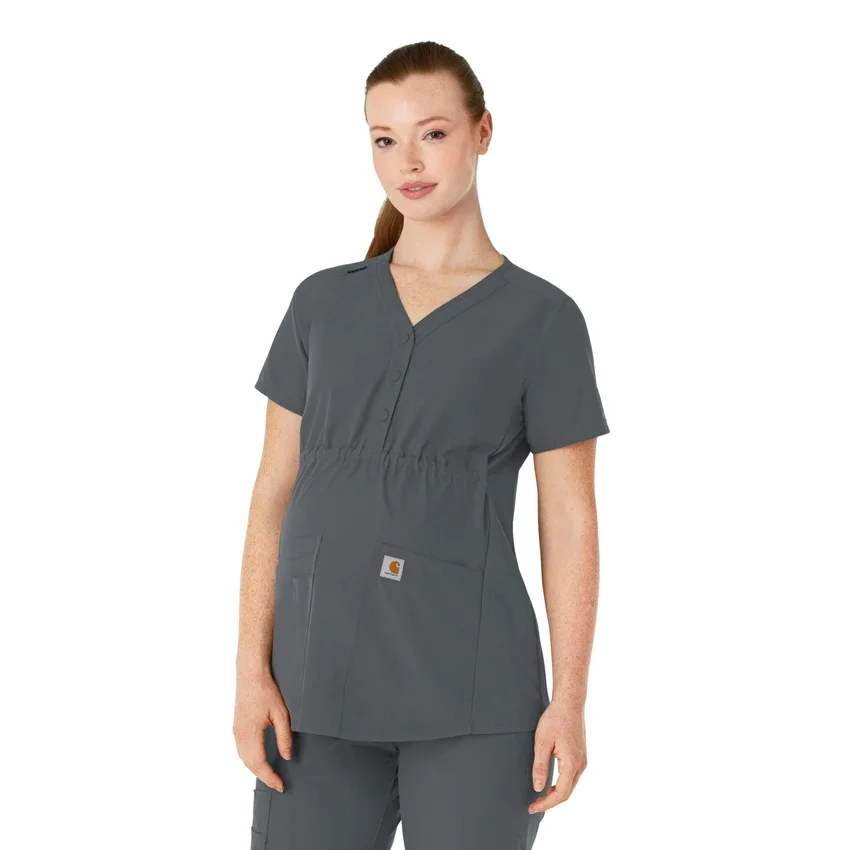 Force Essentials Henley-Umstands-Scrub-Oberteil für Damen