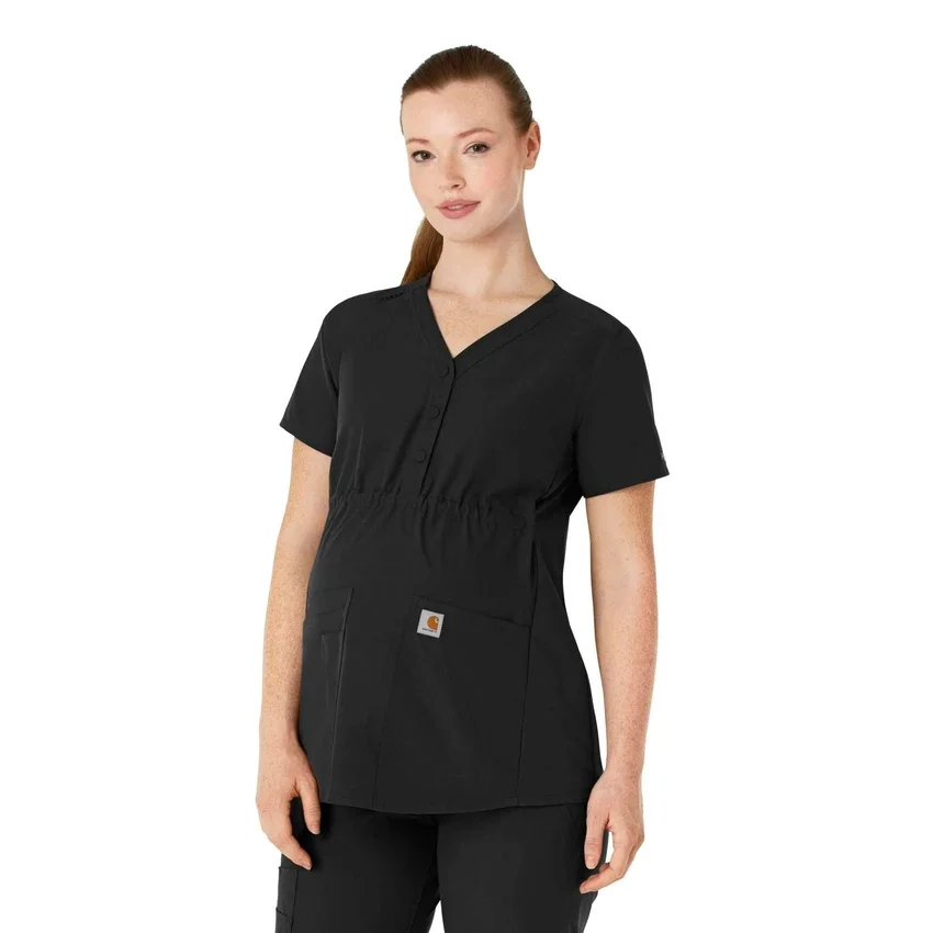 Force Essentials Henley-Umstands-Scrub-Oberteil für Damen