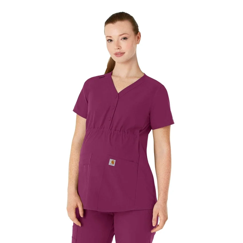 Force Essentials Henley-Umstands-Scrub-Oberteil für Damen