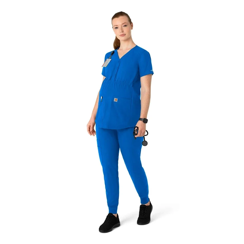 Force Essentials Henley-Umstands-Scrub-Oberteil für Damen
