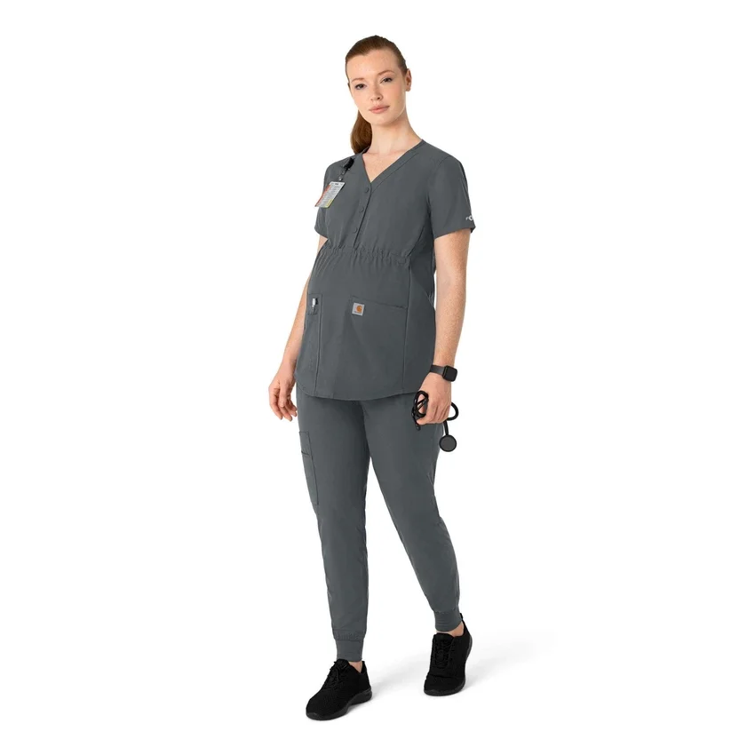 Force Essentials Henley-Umstands-Scrub-Oberteil für Damen