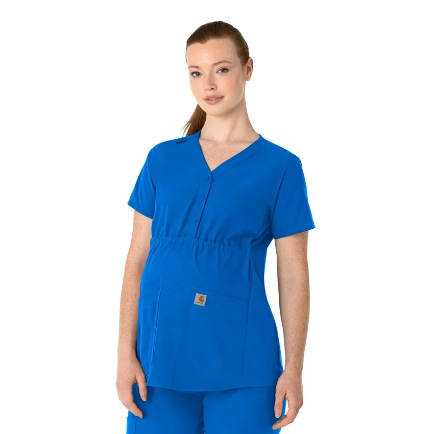 Force Essentials Henley-Umstands-Scrub-Oberteil für Damen