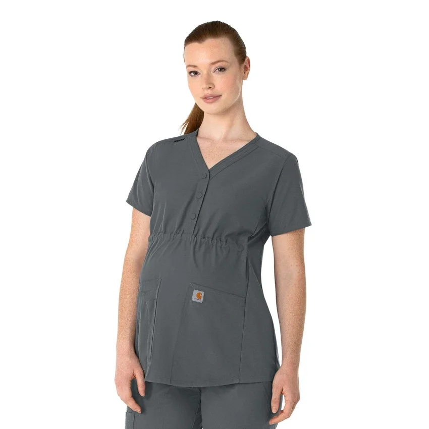 Force Essentials Henley-Umstands-Scrub-Oberteil für Damen