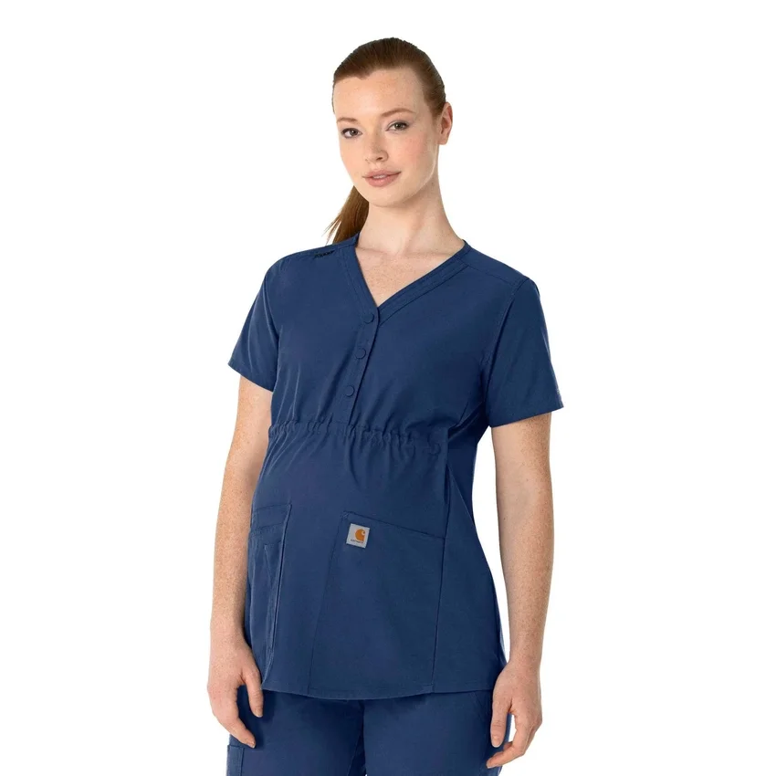 Force Essentials Henley-Umstands-Scrub-Oberteil für Damen