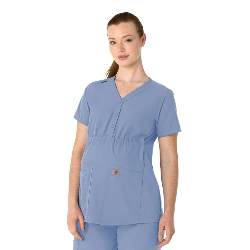 Force Essentials Henley-Umstands-Scrub-Oberteil für Damen