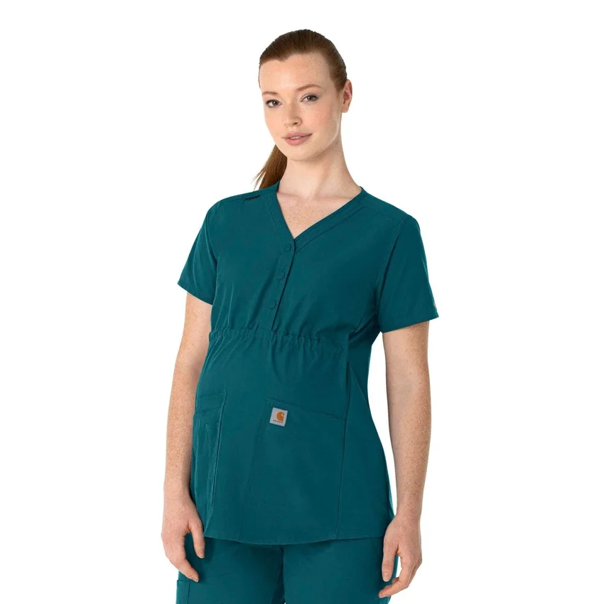 Force Essentials Henley-Umstands-Scrub-Oberteil für Damen