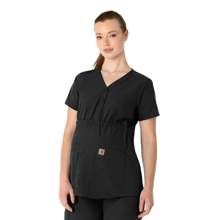 Force Essentials Henley-Umstands-Scrub-Oberteil für Damen