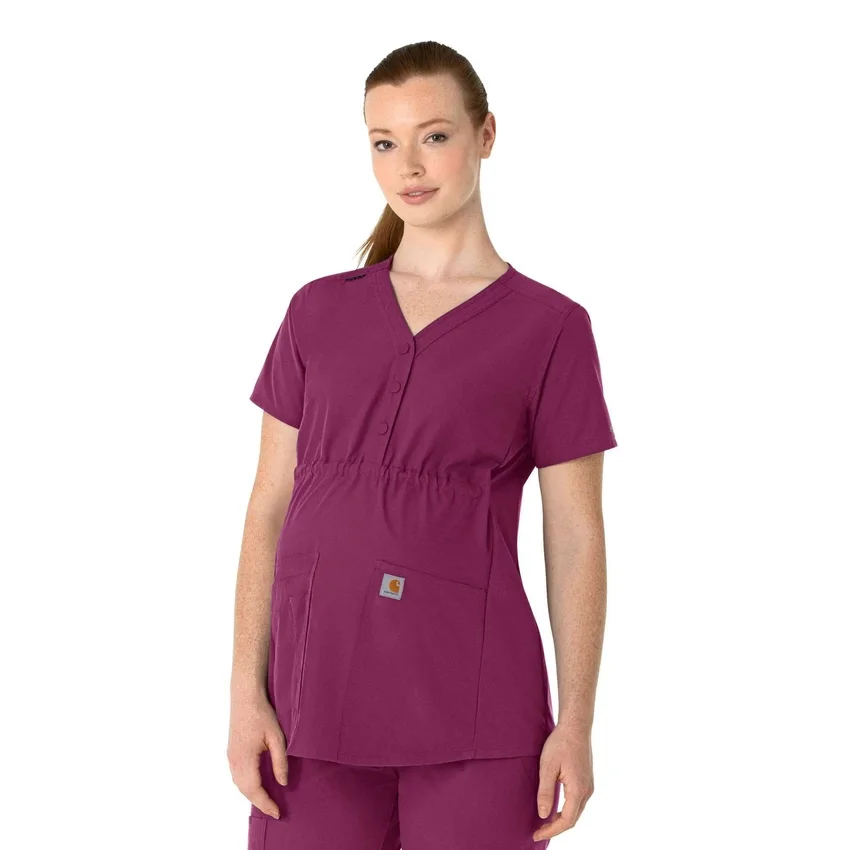 Force Essentials Henley-Umstands-Scrub-Oberteil für Damen