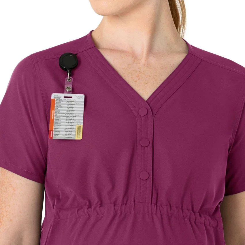 Force Essentials Henley-Umstands-Scrub-Oberteil für Damen