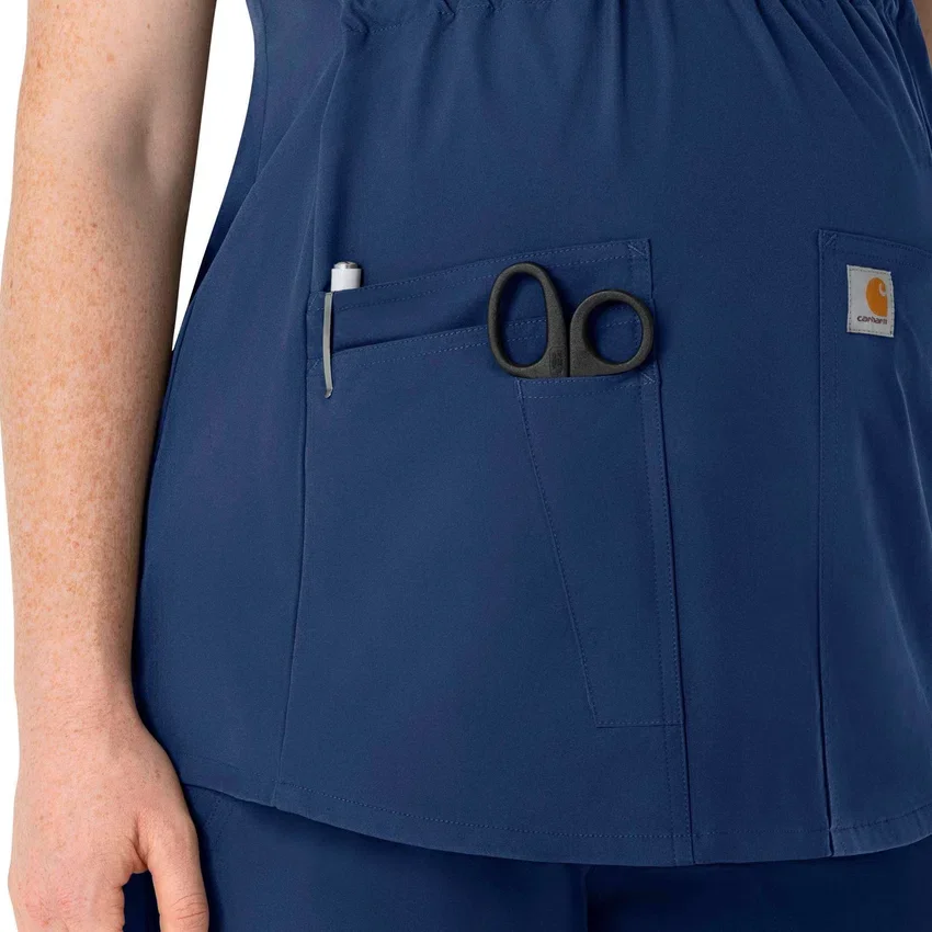 Force Essentials Henley-Umstands-Scrub-Oberteil für Damen
