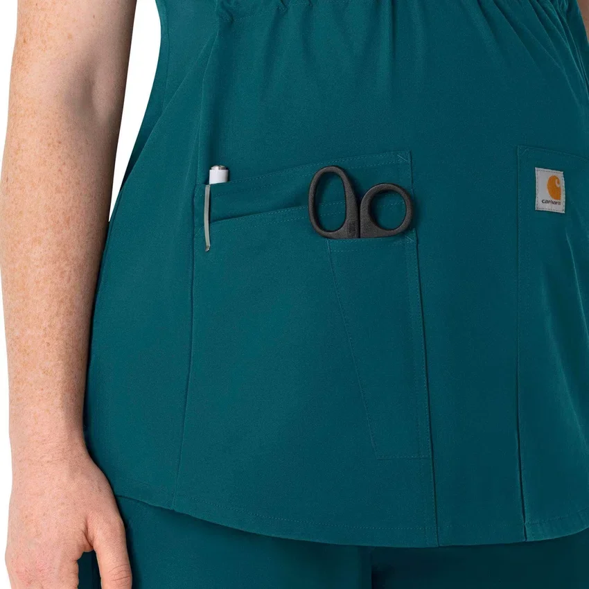 Force Essentials Henley-Umstands-Scrub-Oberteil für Damen