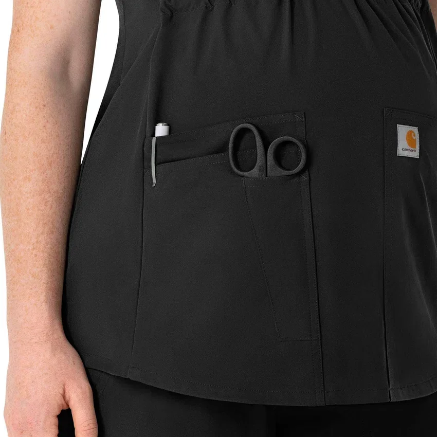 Force Essentials Henley-Umstands-Scrub-Oberteil für Damen
