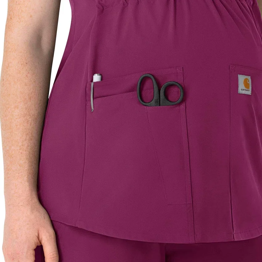Force Essentials Henley-Umstands-Scrub-Oberteil für Damen