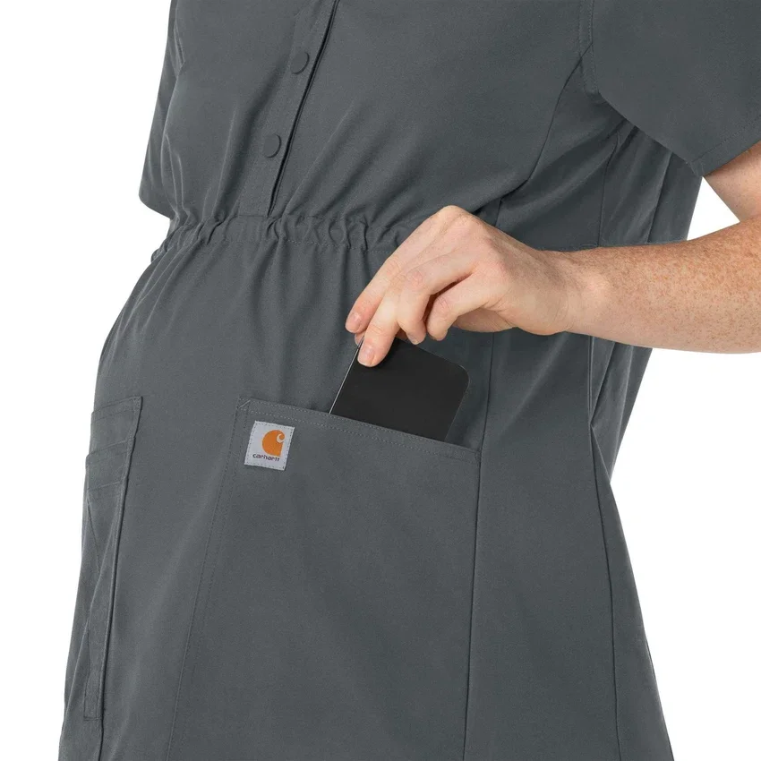 Force Essentials Henley-Umstands-Scrub-Oberteil für Damen