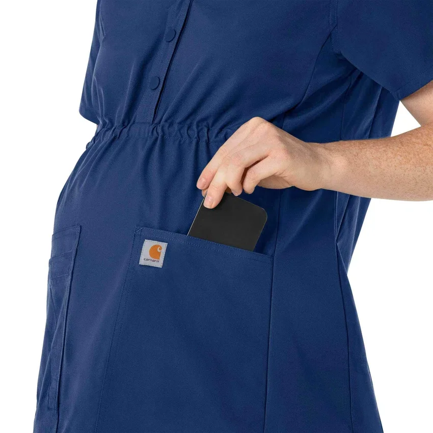 Force Essentials Henley-Umstands-Scrub-Oberteil für Damen