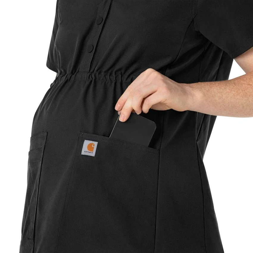 Force Essentials Henley-Umstands-Scrub-Oberteil für Damen