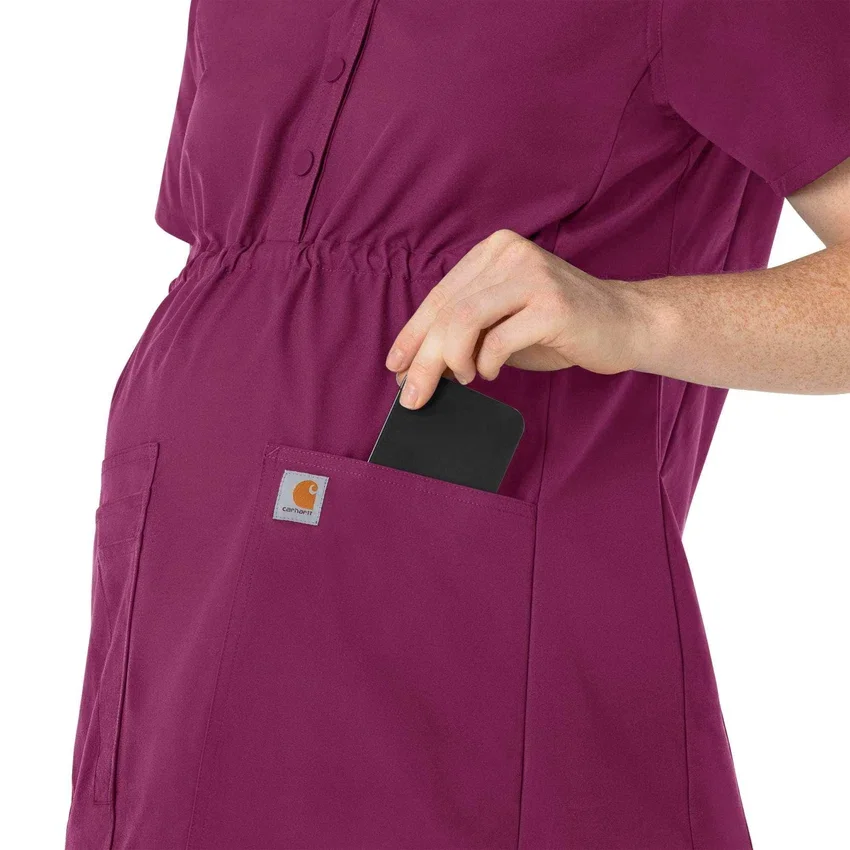 Force Essentials Henley-Umstands-Scrub-Oberteil für Damen