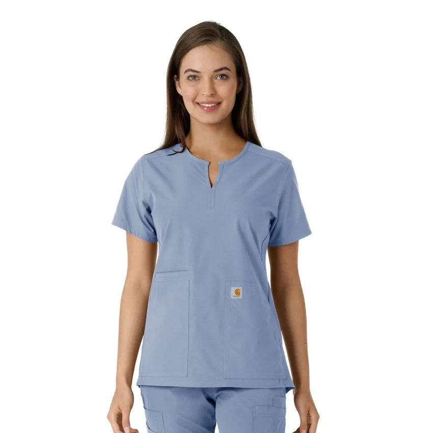 Force Essentials Tunika-Obershirt für Damen mit U-Ausschnitt und Strick-Einsätzen