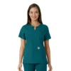 Force Essentials Tunika-Obershirt für Damen mit U-Ausschnitt und Strick-Einsätzen