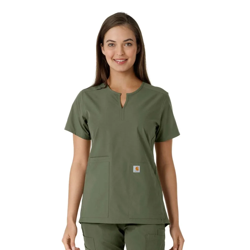 Force Essentials Tunika-Obershirt für Damen mit U-Ausschnitt und Strick-Einsätzen