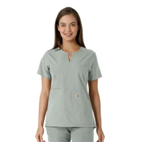 Force Essentials Tunika-Obershirt für Damen mit U-Ausschnitt und Strick-Einsätzen