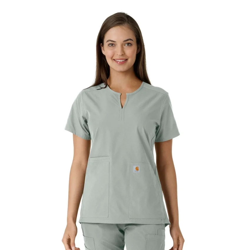 Force Essentials Tunika-Obershirt für Damen mit U-Ausschnitt und Strick-Einsätzen