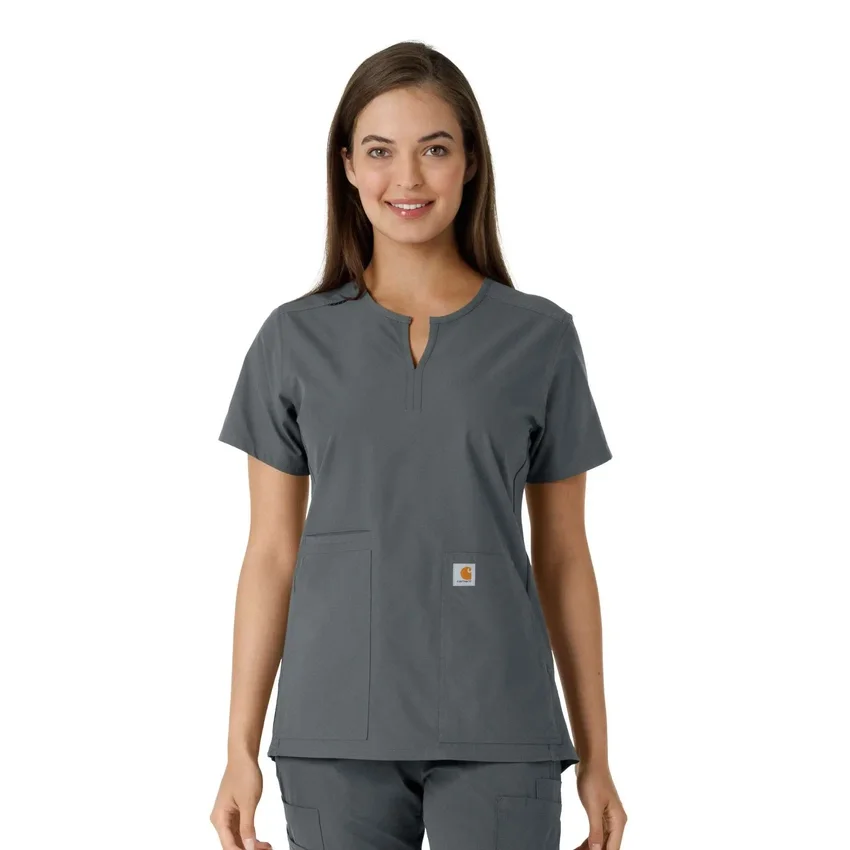 Force Essentials Tunika-Obershirt für Damen mit U-Ausschnitt und Strick-Einsätzen