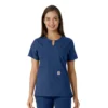 Force Essentials Tunika-Obershirt für Damen mit U-Ausschnitt und Strick-Einsätzen