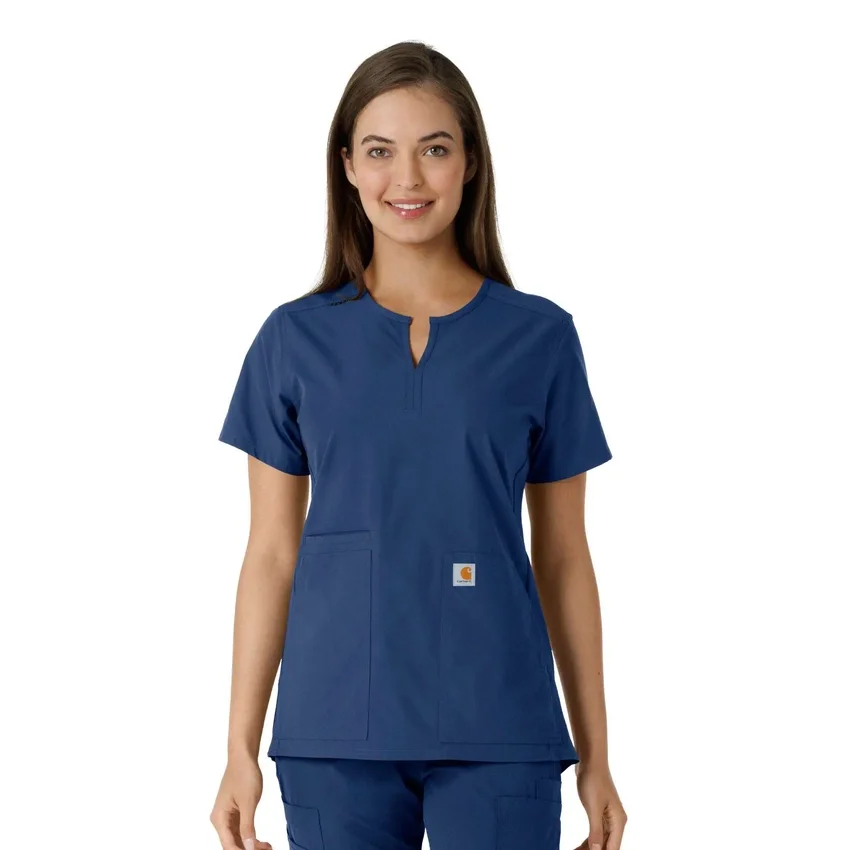 Force Essentials Tunika-Obershirt für Damen mit U-Ausschnitt und Strick-Einsätzen