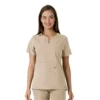 Force Essentials Tunika-Obershirt für Damen mit U-Ausschnitt und Strick-Einsätzen