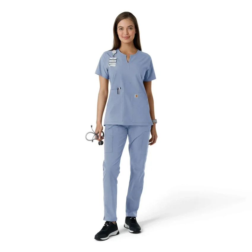 Force Essentials Tunika-Obershirt für Damen mit U-Ausschnitt und Strick-Einsätzen