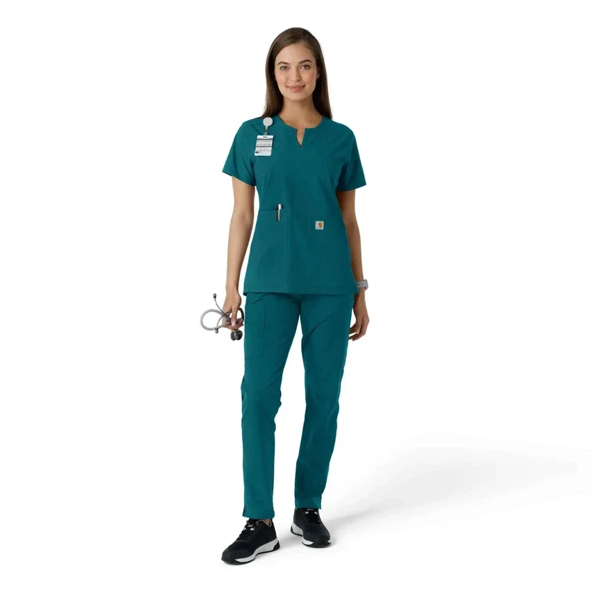 Force Essentials Tunika-Obershirt für Damen mit U-Ausschnitt und Strick-Einsätzen