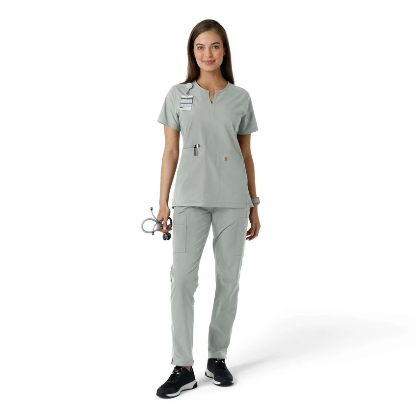Force Essentials Tunika-Obershirt für Damen mit U-Ausschnitt und Strick-Einsätzen